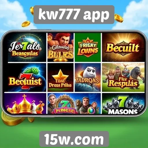 Opções de jogos disponíveis no kw777 app